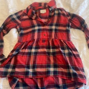 AMERICAN EAGLE Oversized Babydoll Flannel Top Shirt Jegging Fit ** Small **